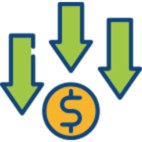 Dollar icon representing cost-effectiveness.
