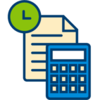 An icon featuring a calculator demonstrating free in-home estimates.