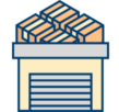 A storage container icon featuring boxes in an Ottawa storage facility.