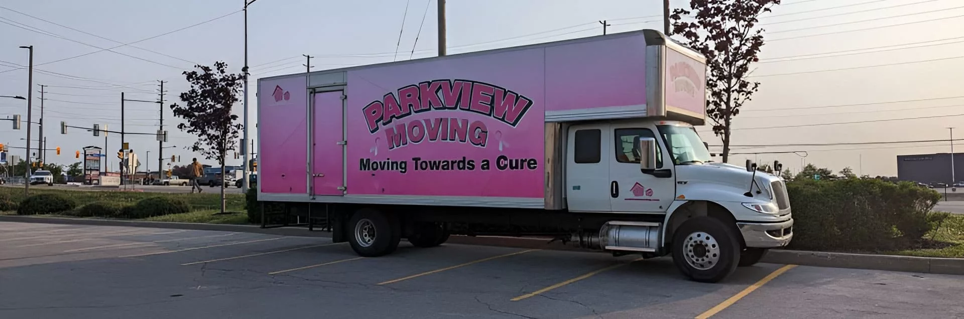 Parkview Moving truck promoting a cure for cancer.