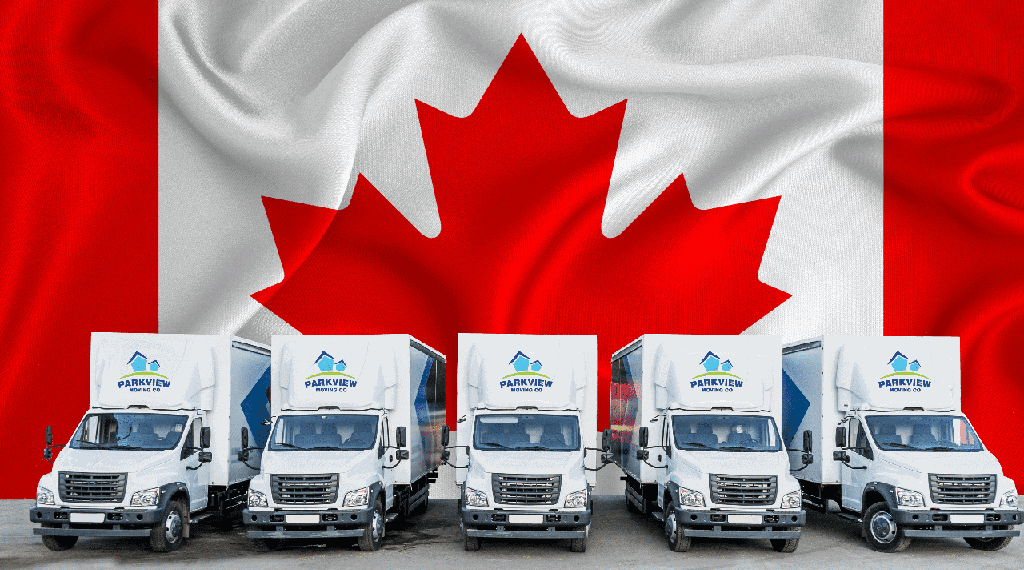 Parkview moving fleet with the Canadian Flag.