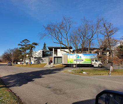 Parkview Moving truck in action during a local move in Ottawa.