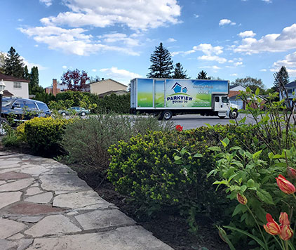 Parkview Moving Co. truck out front, ready to make your local Ottawa move stress-free.