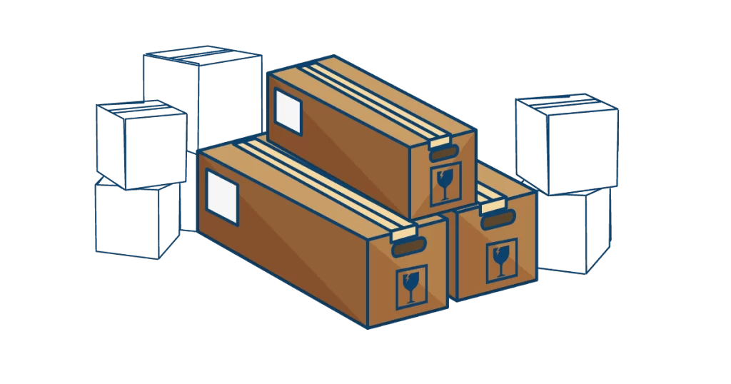 A stack of well sealed boxes.