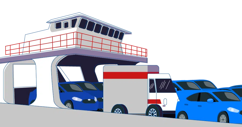 U-Haul truck on a crowded ferry during a long ride to Newfoundland.