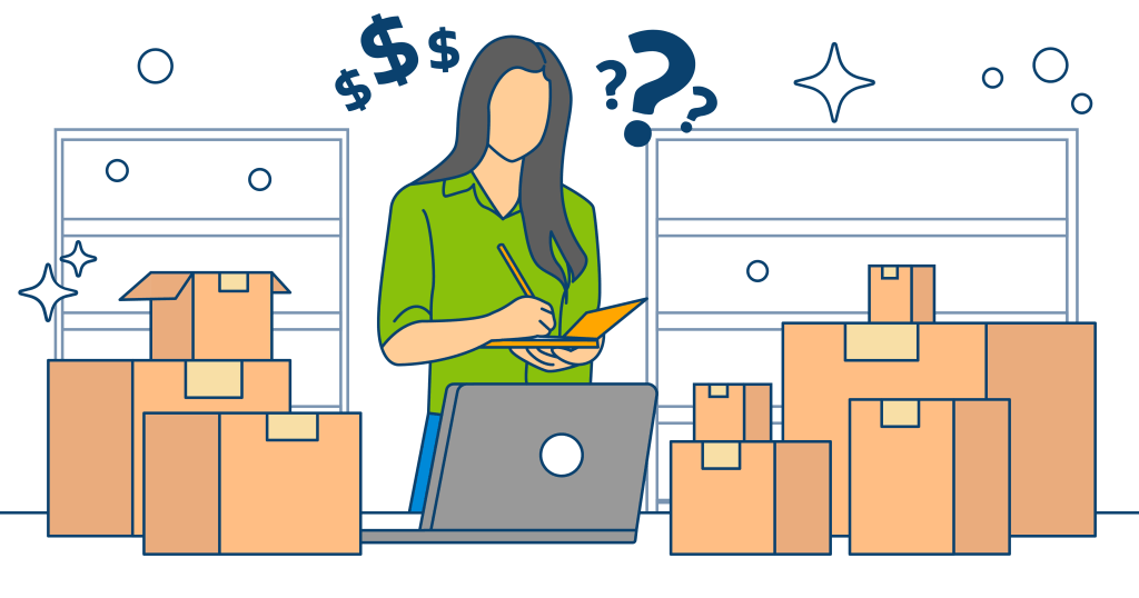 A woman carefully selects the perfect boxes for packing her books, ensuring they are secure for the move.
