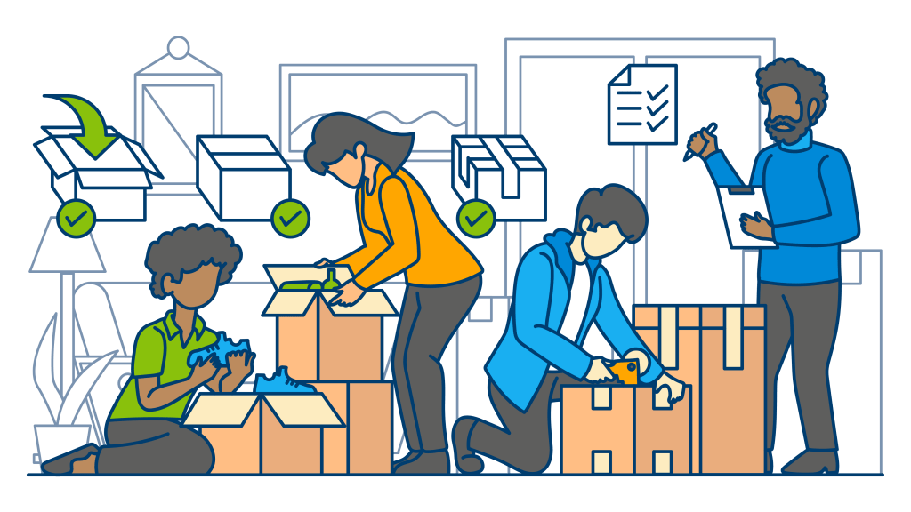 Here is a step by step process of how to tape moving boxes.