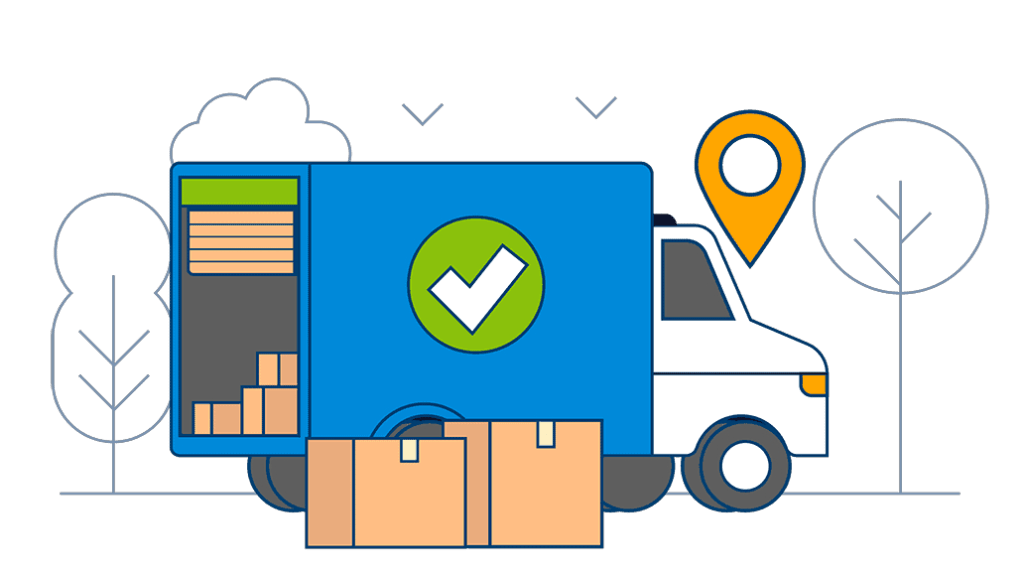 A moving truck fully packed with boxes, ready for transport to the new home, symbolizing a new beginning.
